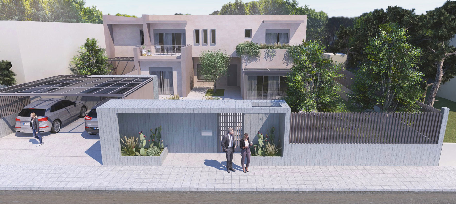 Contemporaty two-unit residential building / Artemida