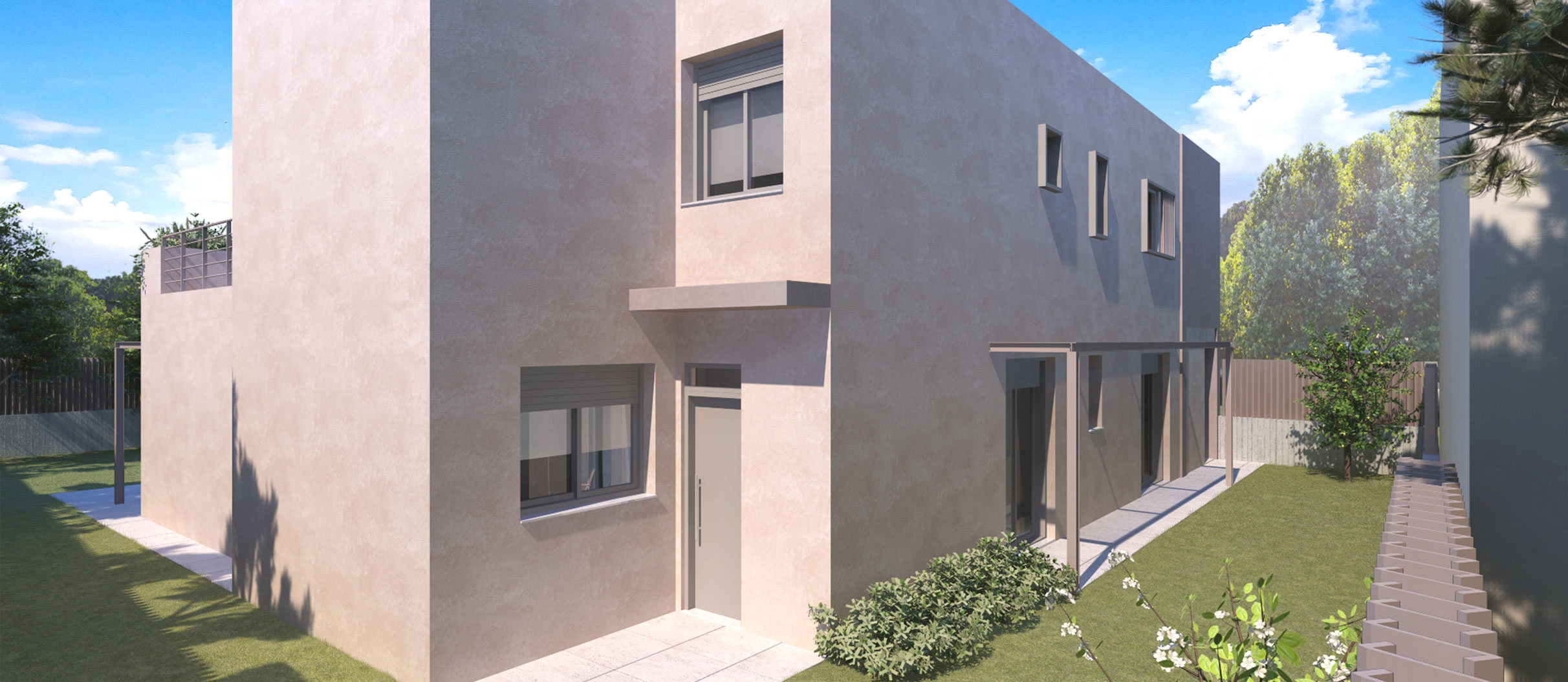 Contemporaty two-unit residential building / Artemida